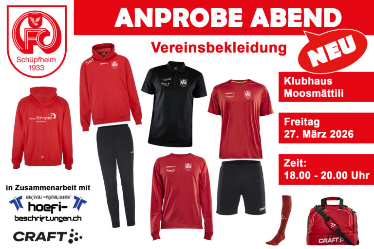 Neu: An­pro­be am Freitagabend